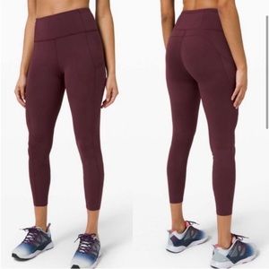 Fast and Free High-Rise Tight 25" color cassis, size12